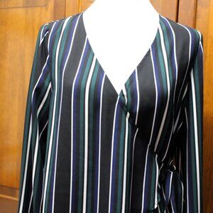 Express, striped, long sleeve, wrap/tie top